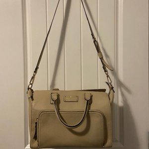 Kate Spade Medium Size Beige Crossbody Purse With Handles